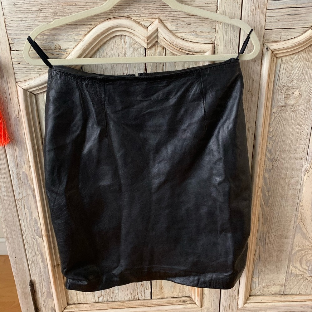 Black leather skirt